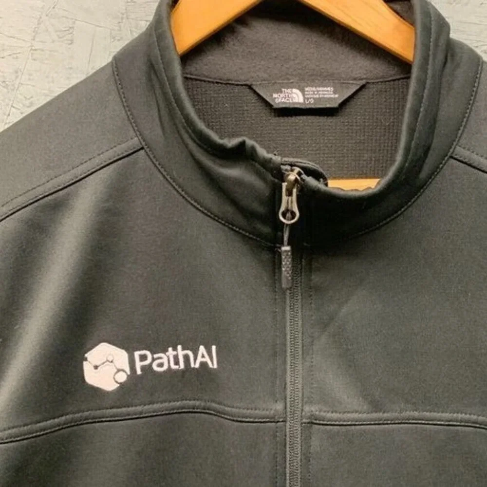 The North Face Full Zip Softshell Jacket Mens L Black PathAI Corporate Logo Work